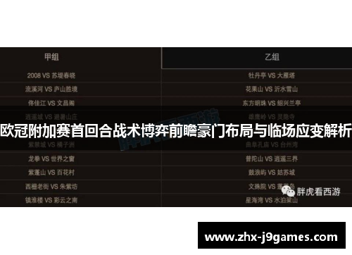 欧冠附加赛首回合战术博弈前瞻豪门布局与临场应变解析
